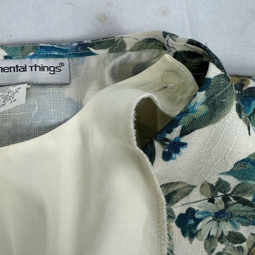 Fundamental Things Womens Floral Vest And Matching Ivory Top Size 18 Vintage - Picture 5 of 5
